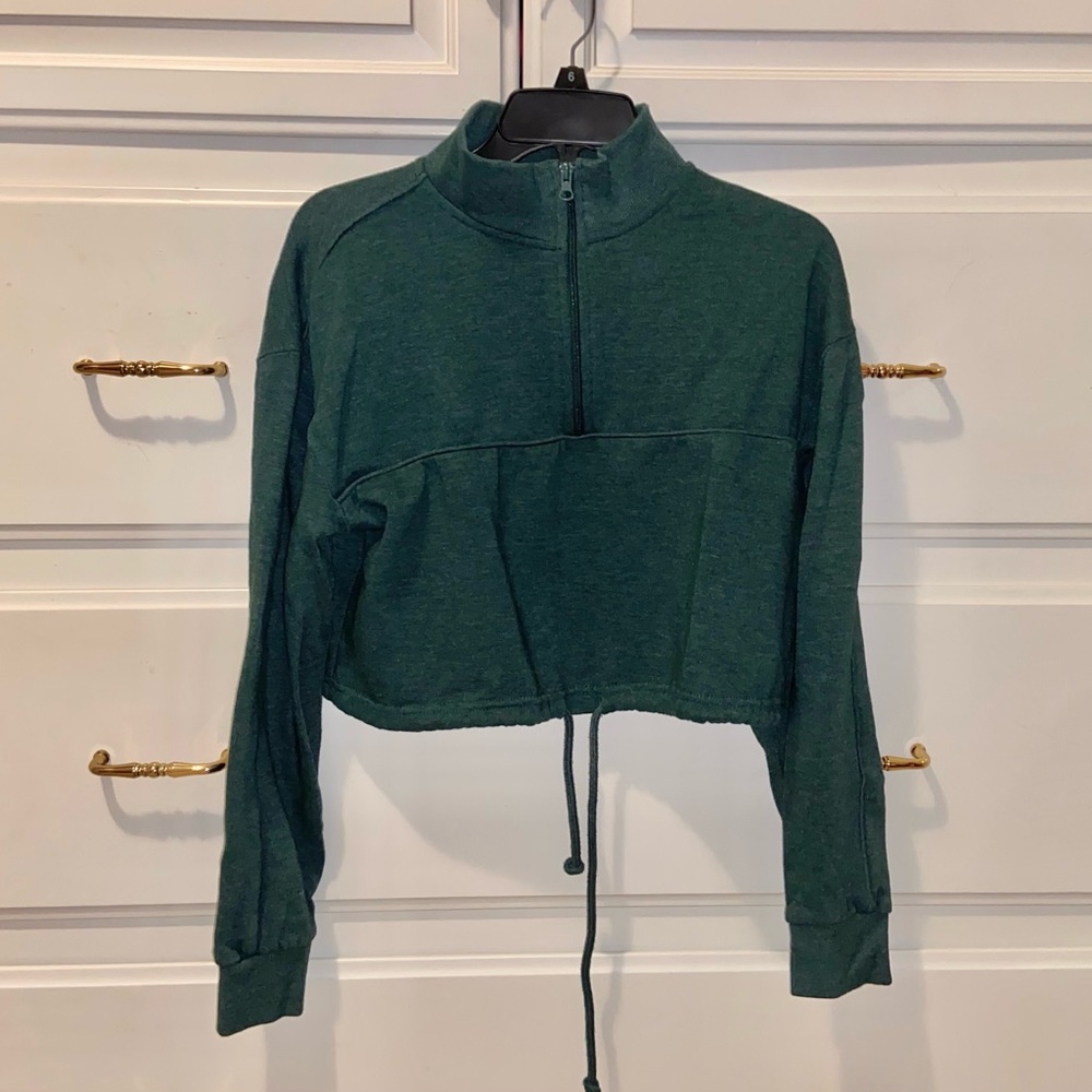 Pacsun Dark Green Half Zip Sweater